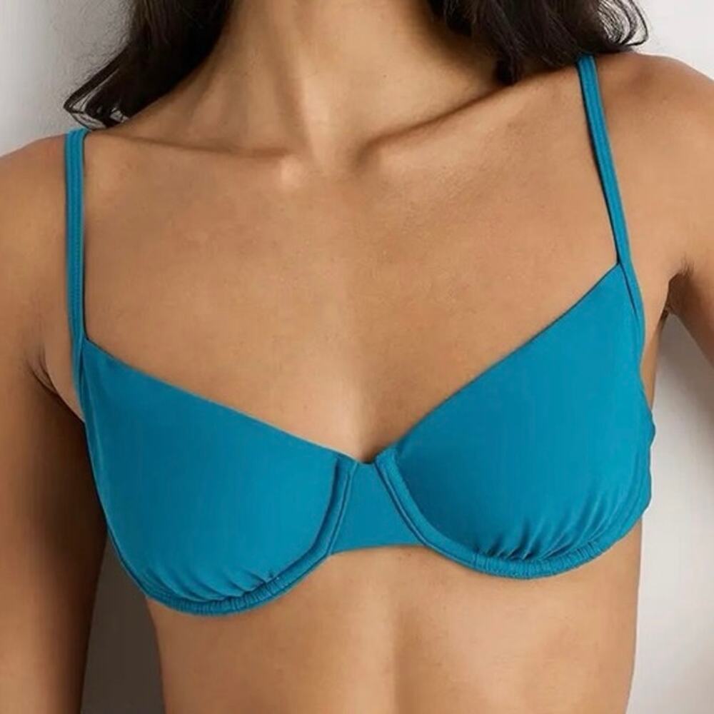 Quince Women’s Small Bikini Top Italian Demi Bathing Suit Underwire Swim